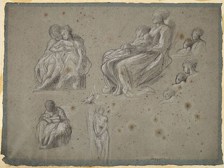 Studies of a Female Figure and Female Child, Female Figure