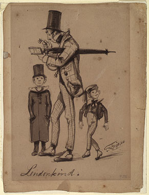 Study for a Humorous Composition showing a Male Figure and Male Children