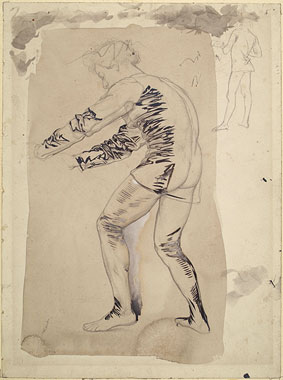 Study for 'Cimabue's Celebrated Madonna...': Musician Tuning a Violin