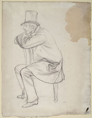 Study of a Male Figure in Contemporary Dress with a Chair