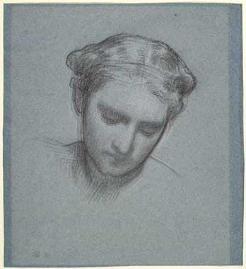 Study for 'Cleobolus Instructing his Daughter Cleoboline': Head of Cleoboline