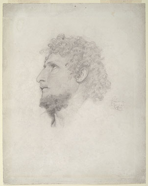 Study for 'Cimabue's Celebrated Madonna...': Male Head