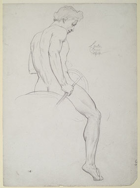 Study for 'Cimabue's Celebrated Madonna...': Male Figure on Horseback