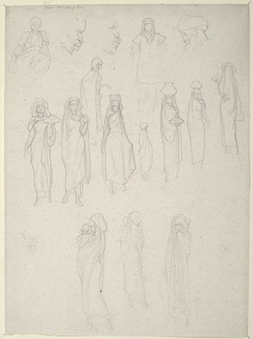 Studies of Male and Female Figures and Male Heads