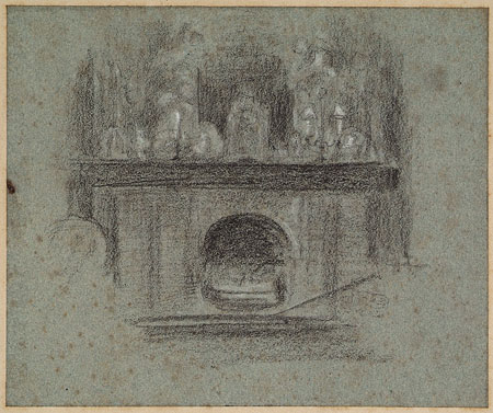 Study for an Illustration for 'A Week in a French Country House': 'An Evening in a French Country House', Interior Including a Fireplace