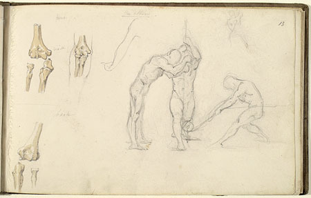 Studies of the Bones of a Knee and Male Figures