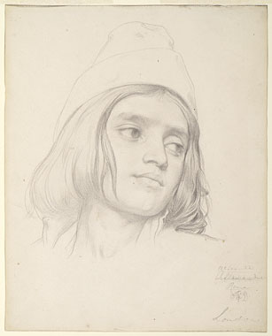 Study for 'Cimabue's Celebrated Madonna...': Male Head