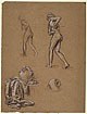 Study for 'Greek Girls Playing at Ball': Female Figures, Drapery, Pitchers