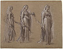 Studies of Female Figures with a Bow