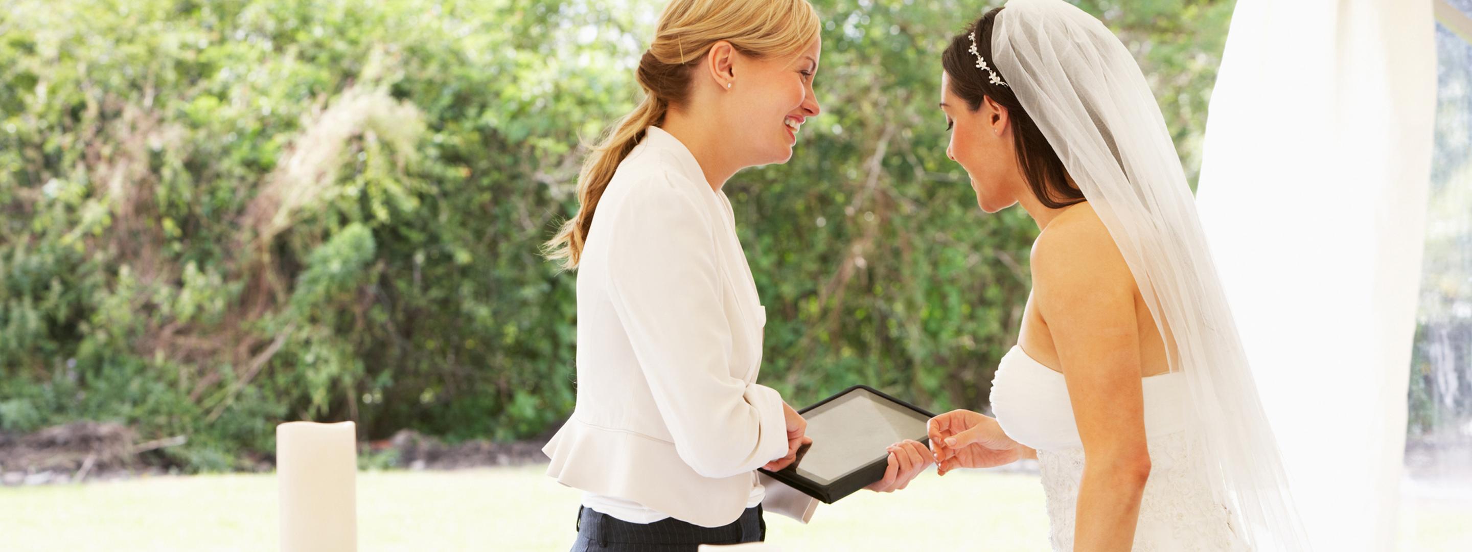 Women planning a wedding