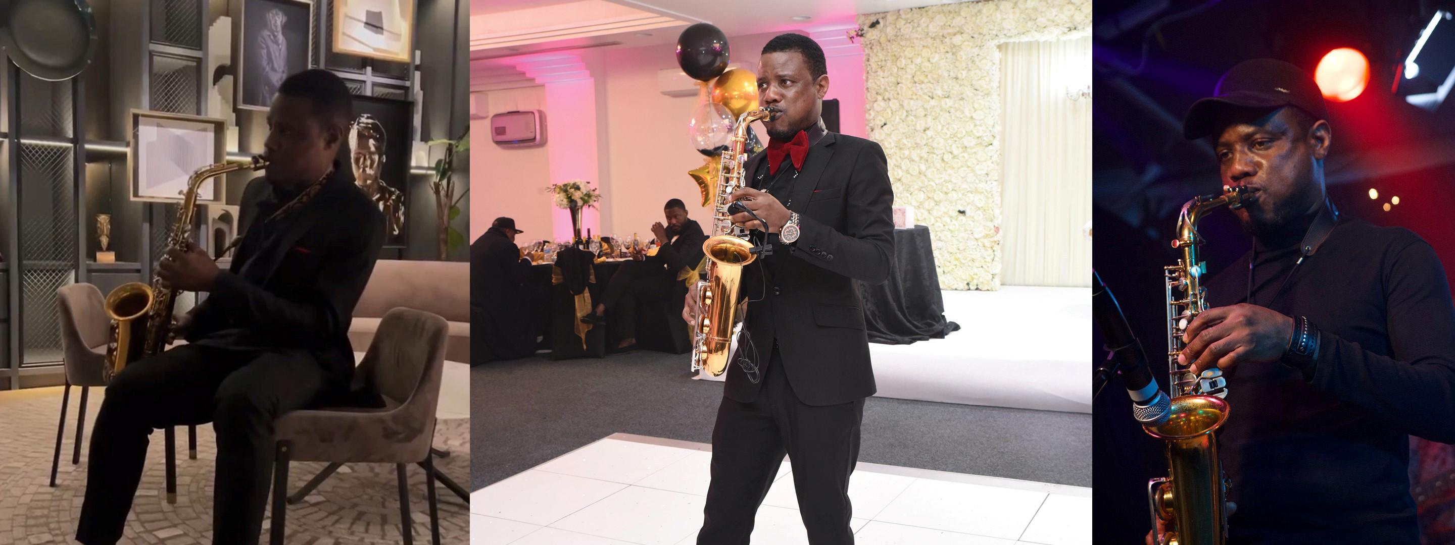 a man playing the saxophone