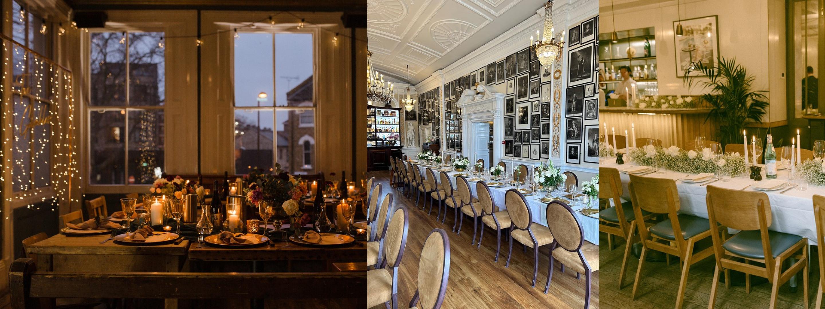 rooms set up for wedding feasts