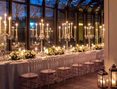 a table with candles