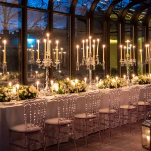 a table with candles