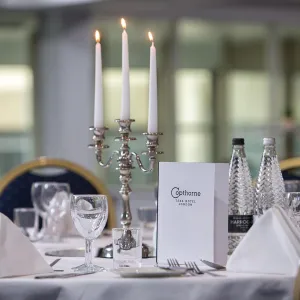 A dressed hotel table