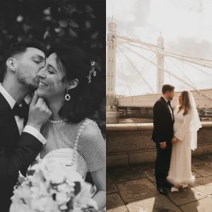 A collage of wedding photography