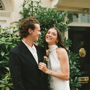 A happy bride and groom