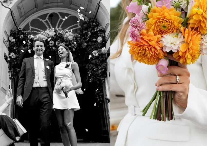 A collage of wedding photography