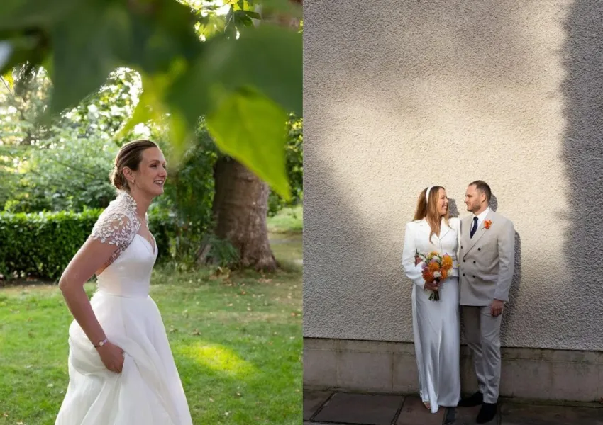 A collage of wedding photography