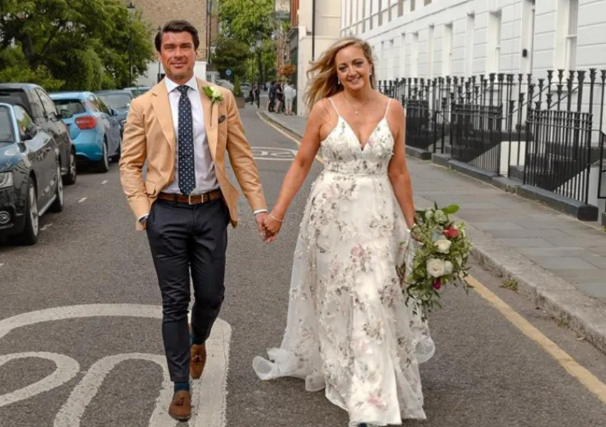 A married couple in the street