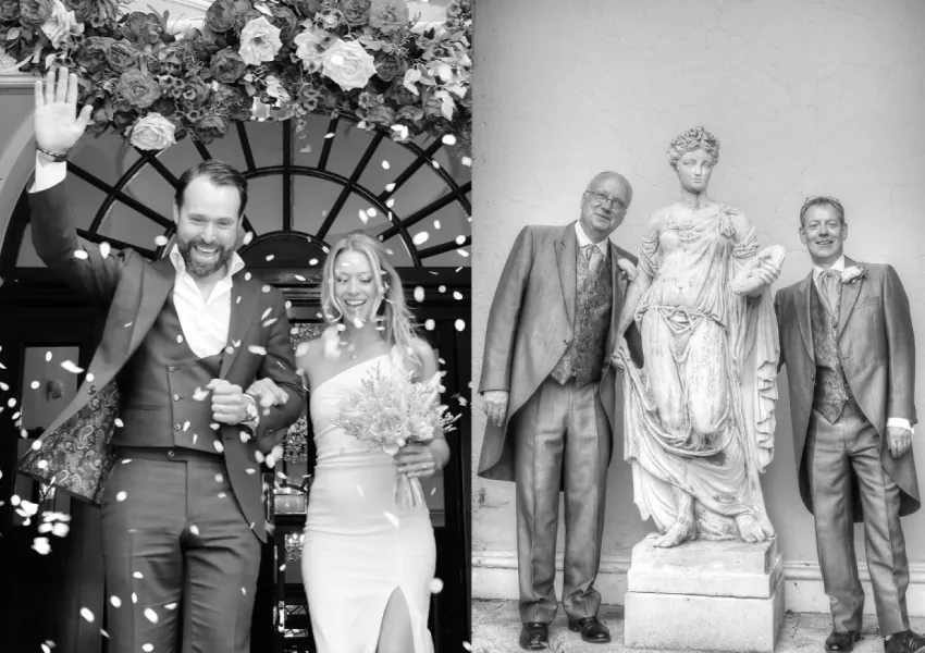 A collage of wedding photography