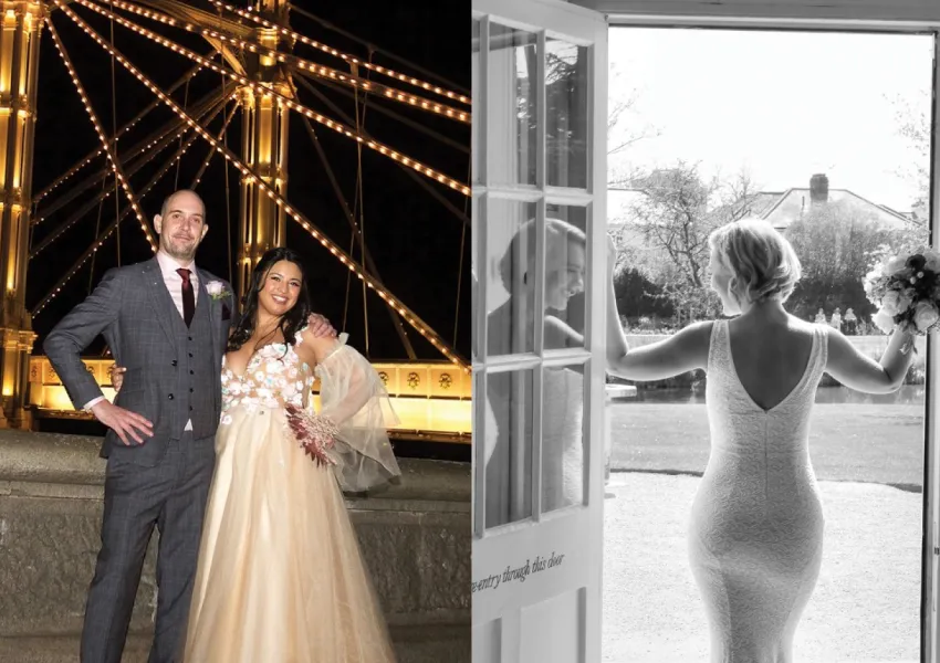 A collage of wedding photography