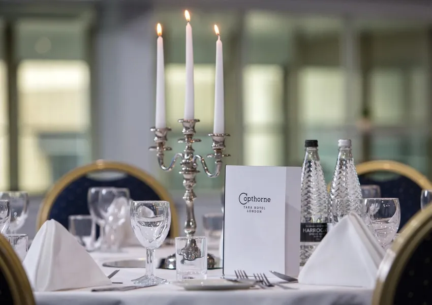 A dressed hotel table
