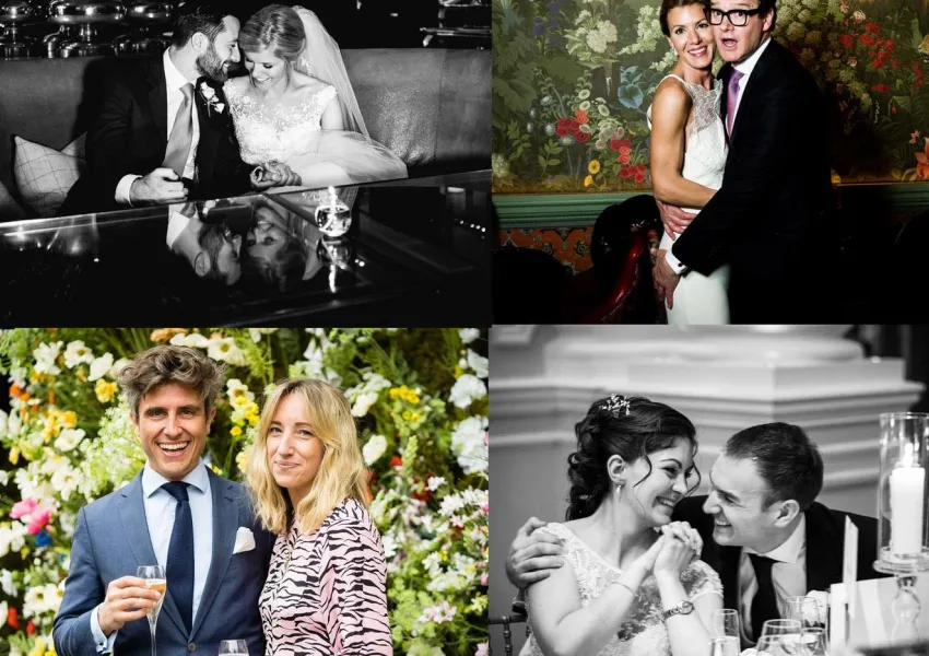 A collage of wedding photography