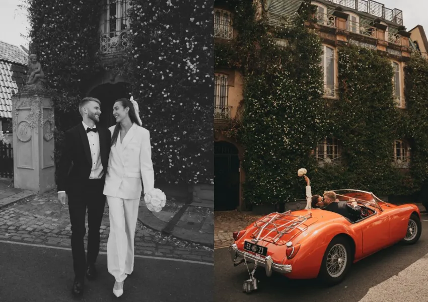 A collage of wedding photography