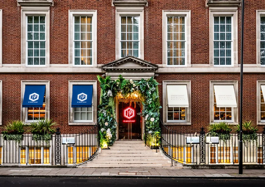 The outside of Lucky Cat Mayfair