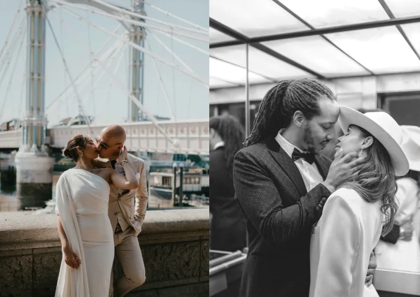 A collage of wedding photography