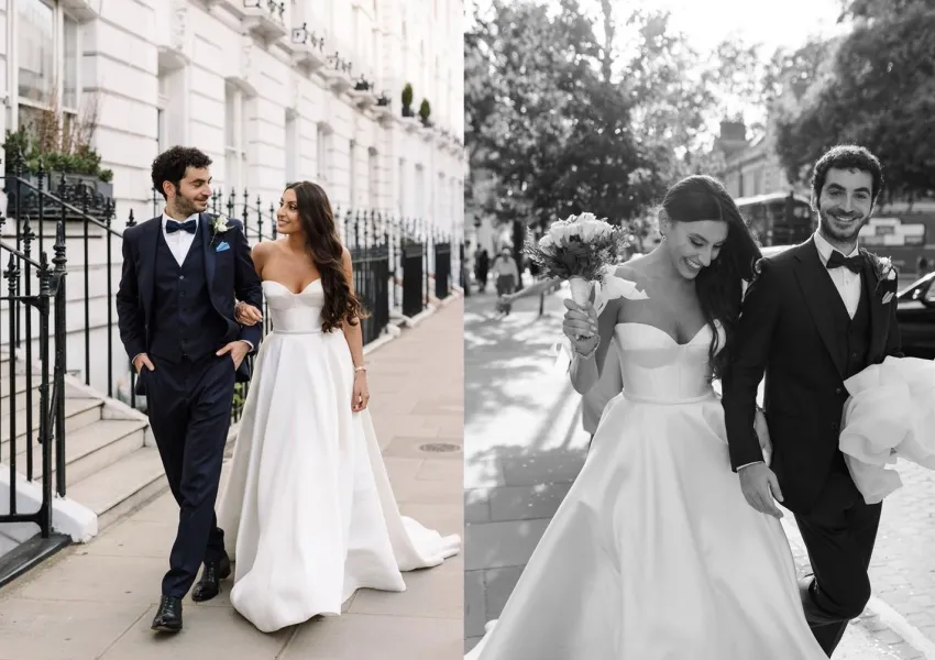 A collage of wedding photography