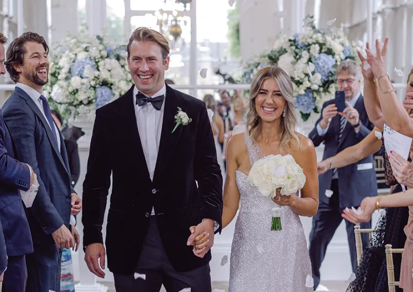 A happy bride and groom