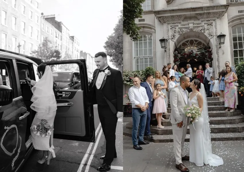A collage of wedding photography
