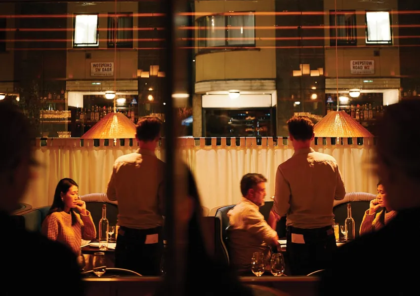 A busy scene in a restaurant
