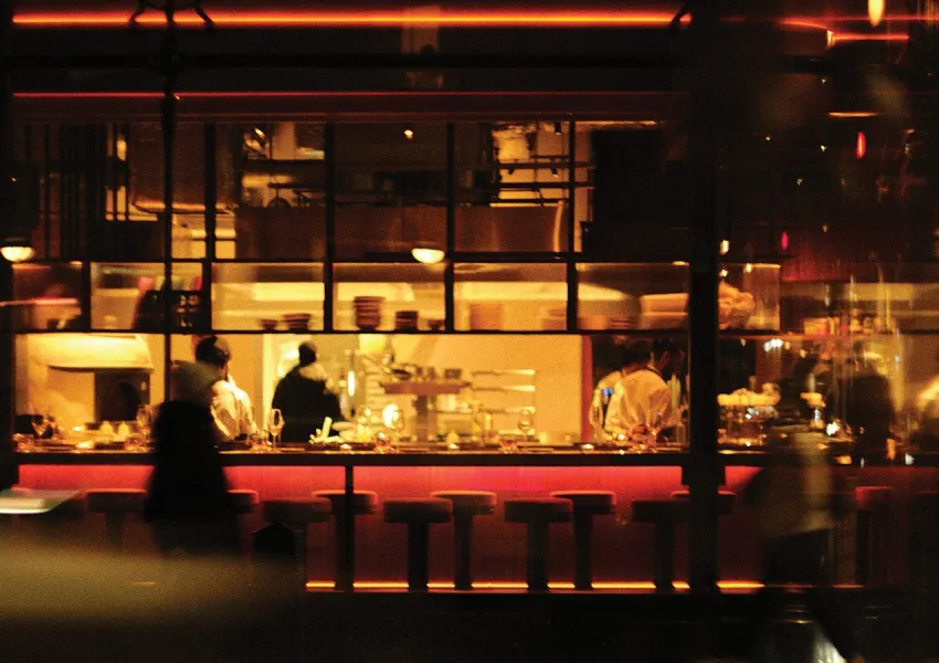 An elegant restaurant bar