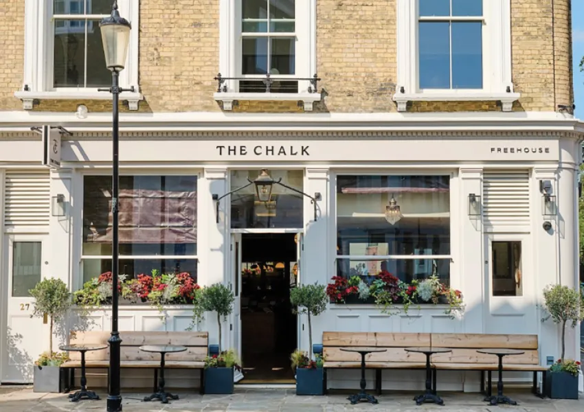 The outside of The Chalk Free House