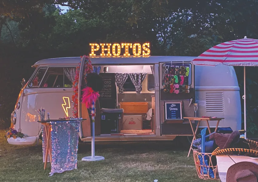 white van with neon