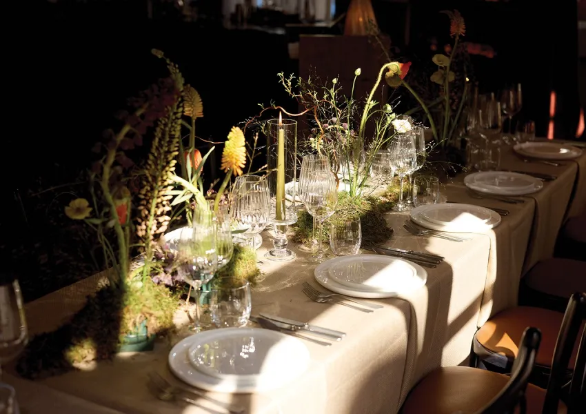 An elegantly dressed table
