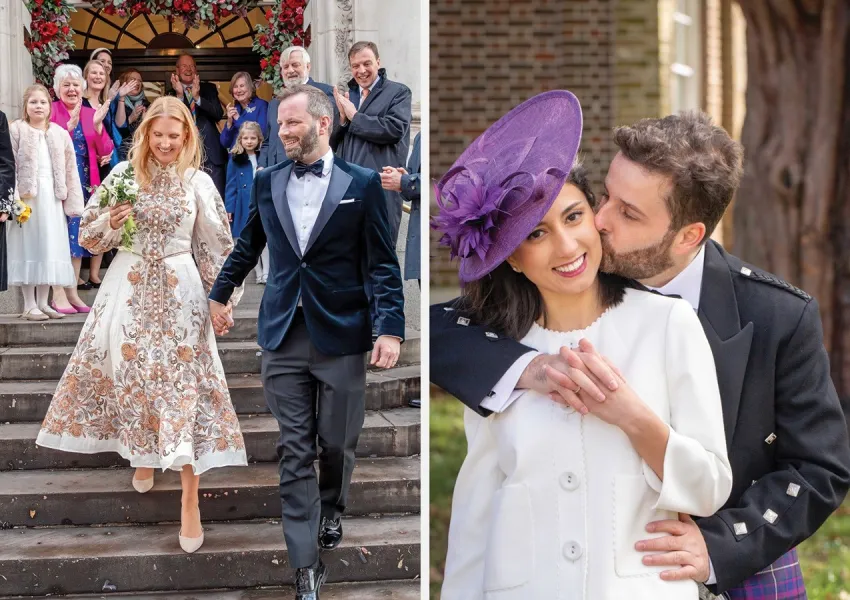 A collage of wedding photography