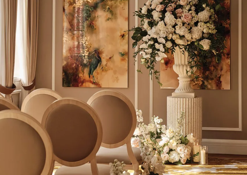 An elegantly dressed venue