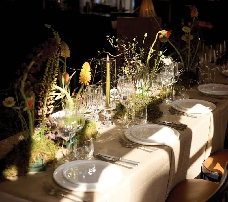 An elegantly dressed table