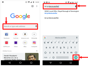 Type the URL into the address bar