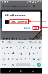 Type a name for the new app