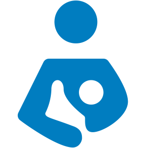 An illustration of a mother holding a small baby