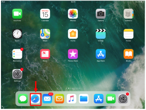 Tap Safari at the bottom of the screen