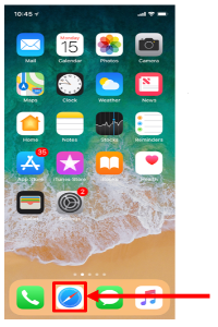 Tap Safari at the bottom of the screen