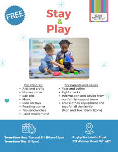 Rugby Portobello stay and play flyer