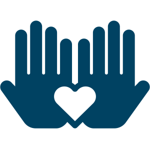 and icon of 2 hands and a heart
