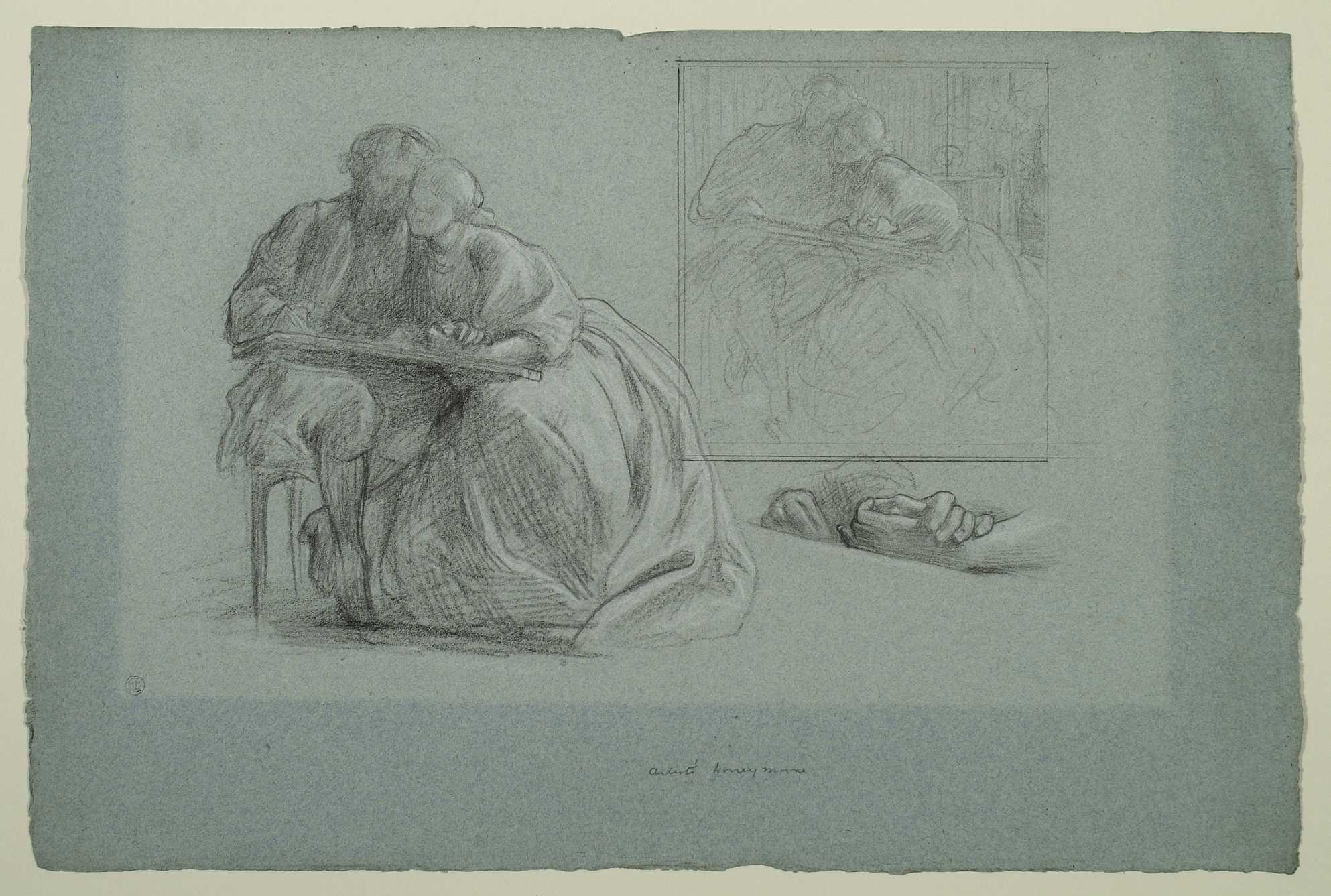 Frederic Leighton, Study for ‘The Painter’s Honeymoon’: Composition, Hands